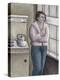Woman Smoking at Window-Ruth Addinall-Premier Image Canvas