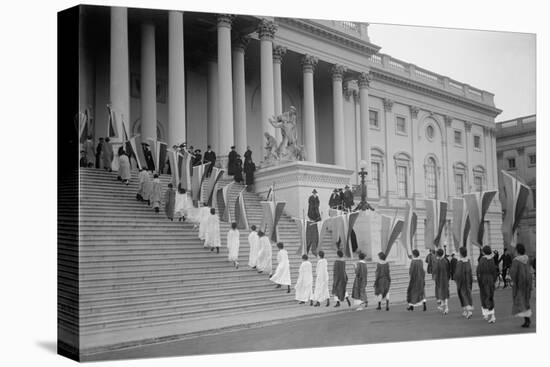 Woman Suffrage Demonstration with Banners at the U.S. Capitol in 1917-null-Stretched Canvas