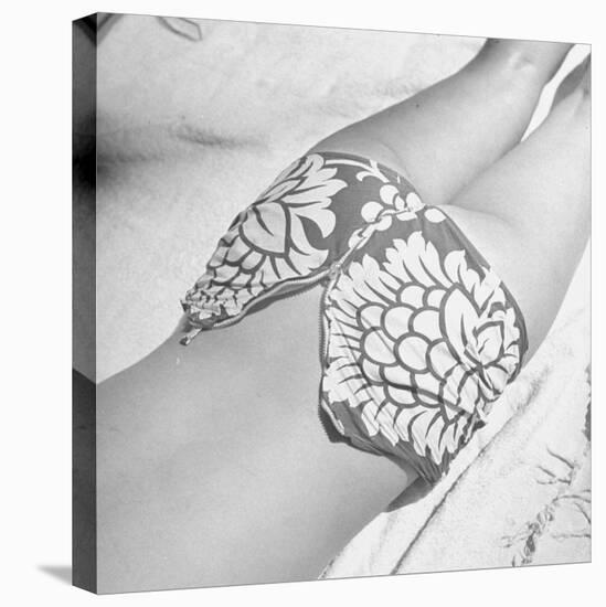 Woman Sun Bathing with Her Bikini Bottom Half Way Unzipped-Ralph Morse-Premier Image Canvas