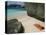 Woman Sunbathing on Beach Beween Rocks, Coco Island, Praslin, Seychelles, Indian Ocean, Africa-Bruno Barbier-Premier Image Canvas