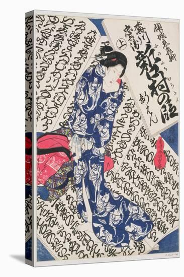 Woman Surrounded by Calligraphy-Utagawa Kunisada-Premier Image Canvas