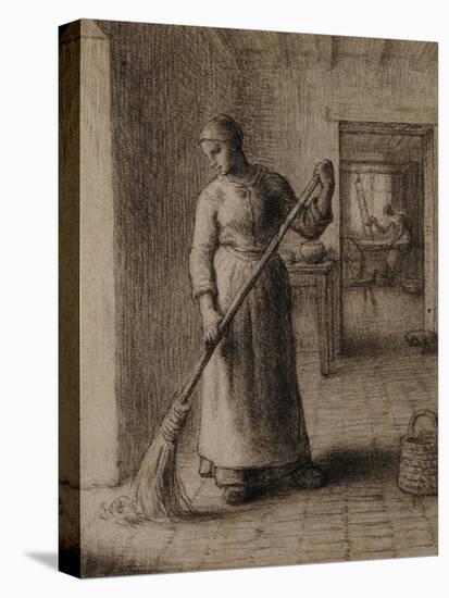 Woman Sweeping Her Home-Jean-François Millet-Premier Image Canvas