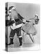 Woman Trying to Dance with Santa Claus-null-Stretched Canvas