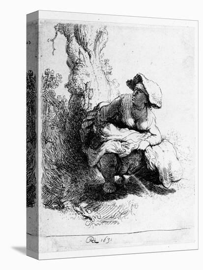 Woman Urinating under a Tree, 1631 (Etching)-Rembrandt van Rijn-Premier Image Canvas