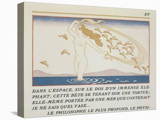 Woman Wading Through Water, Illustration from 'Les Mythes' by Paul Valery (1871-1945)-Georges Barbier-Premier Image Canvas