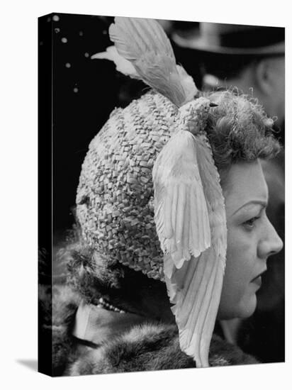 Woman Wearing Bird Decoration in Hair at Dwight D. Eisenhower's Inauguration-Cornell Capa-Premier Image Canvas