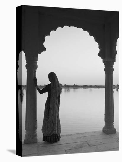 Woman Wearing Sari, Jaisalmer, Rajasthan, India-Doug Pearson-Premier Image Canvas