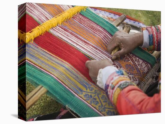 Woman Weaving, Traditional Backstrap Loom, Cuzco, Peru-Merrill Images-Premier Image Canvas