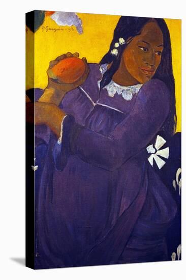 Woman With a Mango-Paul Gauguin-Premier Image Canvas