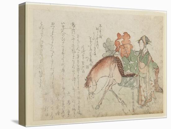 Woman with a Pack Horse, Late 18th-Early 19th Century-Kubo Shunman-Premier Image Canvas