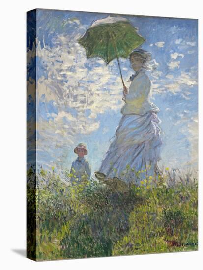 Woman with a Parasol - Madame Monet and Her Son, 1875-Claude Monet-Premier Image Canvas