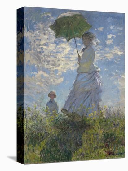 Woman with a Parasol-Madame Monet and Her Son, 1875-Claude Monet-Stretched Canvas