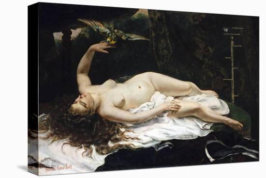 Woman with a Parrot-Gustave Courbet-Premier Image Canvas