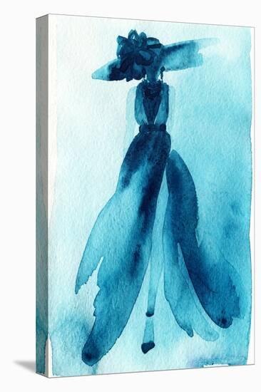 Woman with Elegant Dress .Abstract Watercolor .Fashion Background-Anna Ismagilova-Stretched Canvas