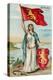 Woman with Flag and Seal of Finland-null-Stretched Canvas