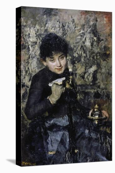 Woman with Inkwell, Ca 1875-Antonio Mancini-Premier Image Canvas