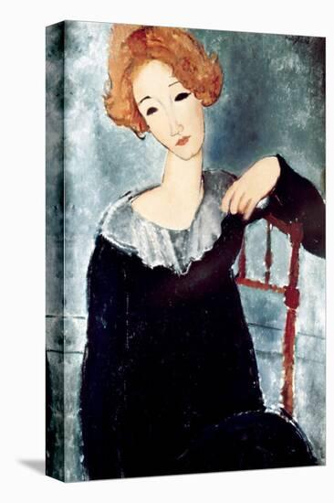 Woman with Red Hair-Amedeo Modigliani-Stretched Canvas