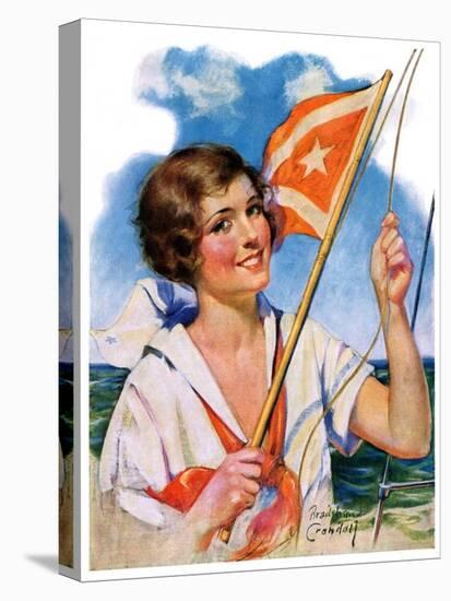 "Woman with Signal Flag,"July 7, 1928-Bradshaw Crandall-Premier Image Canvas