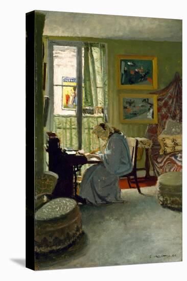 Woman Writing in an Interior, 1904 (Oil on Board)-Felix Edouard Vallotton-Premier Image Canvas