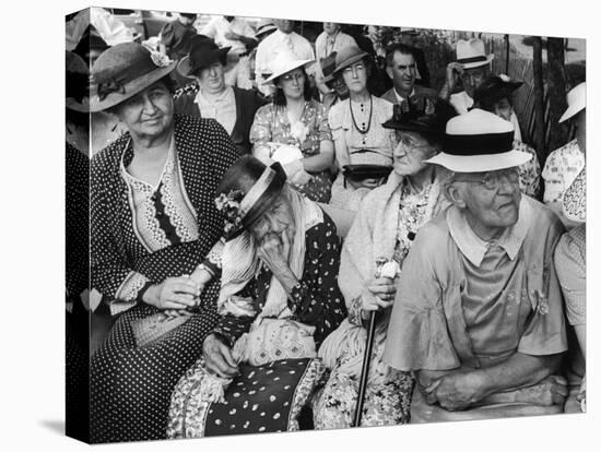 Women, All Wearing Hats, Sitting Outside at Republican Rally, Dexter, Maine-Alfred Eisenstaedt-Premier Image Canvas