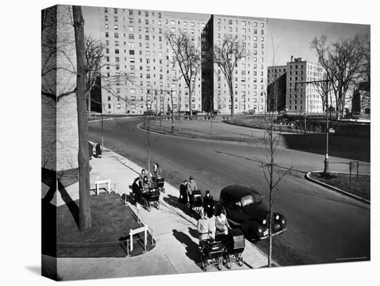 Women and Couples Walking Babies in Carriage in Parkchester Housing Development in the Bronx-Alfred Eisenstaedt-Premier Image Canvas