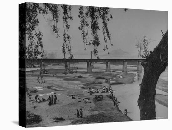 Women Doing Their Laundry at the River Bank-John Florea-Premier Image Canvas