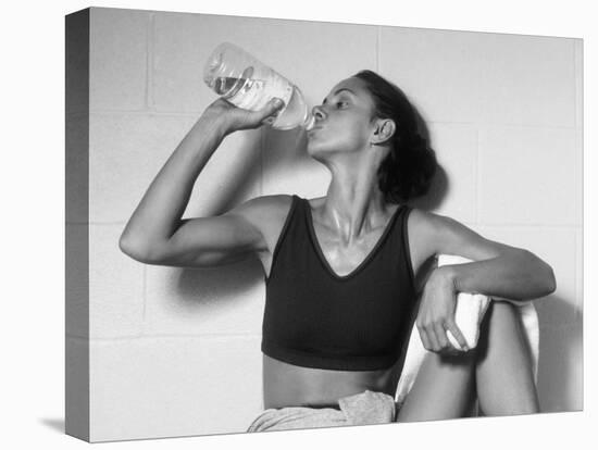 Women Drinking after Exercise Session in Fitness Studio, New York, New York, USA-Paul Sutton-Premier Image Canvas
