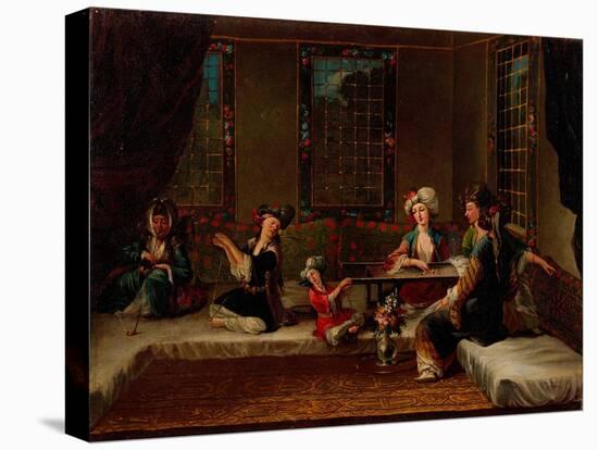 Women Embroidering-Jean-Baptiste Vanmour-Premier Image Canvas