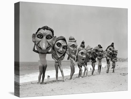 Women Holding Giant Masks-Bettmann-Premier Image Canvas
