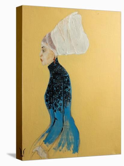 Women in Blue Dress with Flemish Headdress, 2016-Susan Adams-Premier Image Canvas