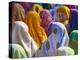 Women in Colorful Saris Gather Together, Jhalawar, Rajasthan, India-Keren Su-Premier Image Canvas