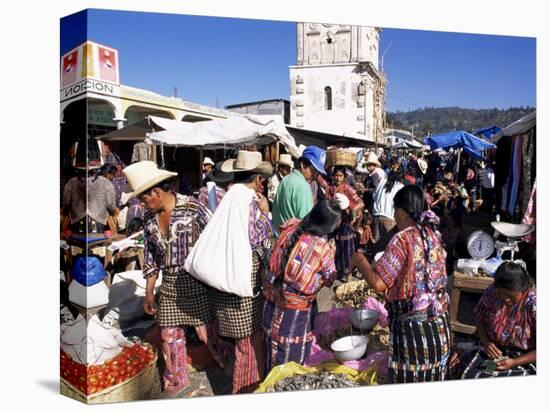 Women in Traditional Dress in Busy Tuesday Market, Solola, Guatemala, Central America-Upperhall-Premier Image Canvas