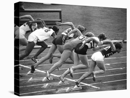 Women Runners Competing at the Olympics-George Silk-Premier Image Canvas