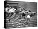 Women Runners Competing at the Olympics-George Silk-Premier Image Canvas