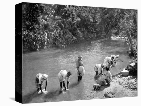Women Washing Clothes in the River, Port Antonio, Jamaica, C1905-Adolphe & Son Duperly-Premier Image Canvas