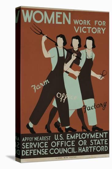 Women Work for Victory Poster-null-Premier Image Canvas