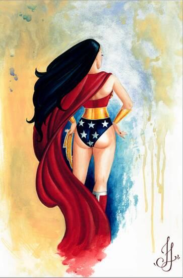 Wonder Woman Stretched Canvas Print Jesso Art Com
