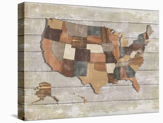 Wood Map-Sparx Studio-Stretched Canvas