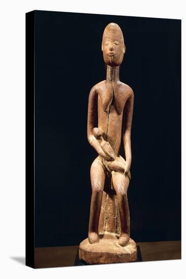 Wood Sculpture Depicting Mother and Child-null-Premier Image Canvas