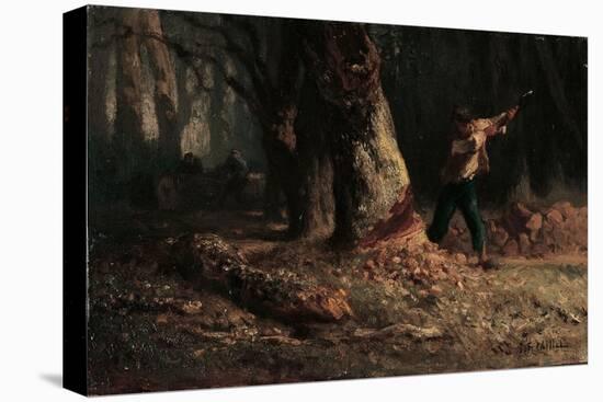 Woodcutter in the Forest-Jean-Francois Millet-Premier Image Canvas