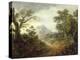 Wooded Landscape with Figures, Bridge, Donkeys, Distant Buildings and Mountain-Thomas Gainsborough-Premier Image Canvas