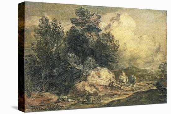 Wooded Landscape with Travellers, C.1777-Thomas Gainsborough-Premier Image Canvas