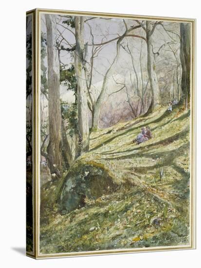 Wooded Slope with Four Figures-John William Inchbold-Premier Image Canvas
