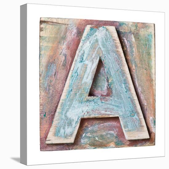 Wooden Alphabet Block, Letter A-donatas1205-Stretched Canvas