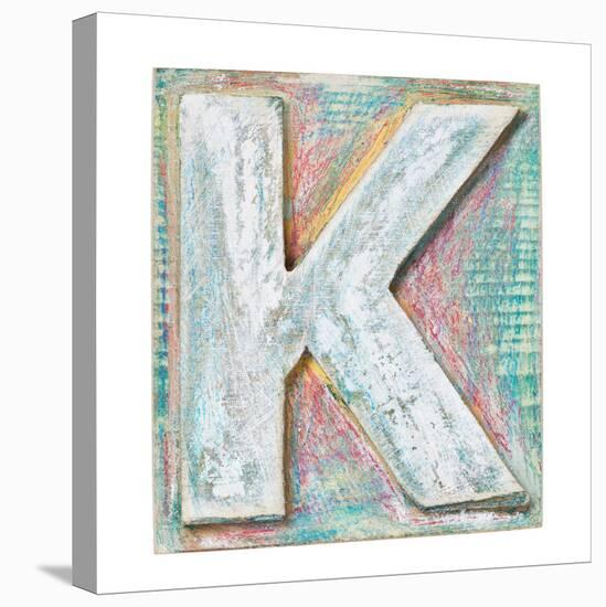 Wooden Alphabet Block, Letter K-donatas1205-Stretched Canvas