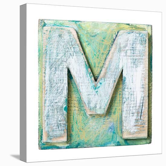 Wooden Alphabet Block, Letter M-donatas1205-Stretched Canvas