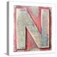 Wooden Alphabet Block, Letter N-donatas1205-Stretched Canvas