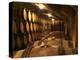 Wooden Barrels with Aging Wine in Cellar, Domaine E Guigal, Ampuis, Cote Rotie, Rhone, France-Per Karlsson-Premier Image Canvas