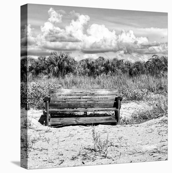 Wooden Bench overlooking a Florida wild Beach-Philippe Hugonnard-Premier Image Canvas