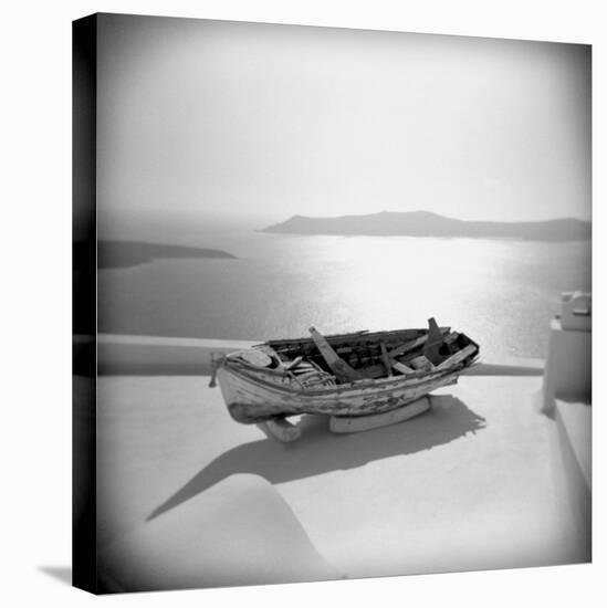 Wooden Boat on Roof Garden, Firostephani, Santorini, Cyclades, Greek Islands, Greece-Lee Frost-Premier Image Canvas